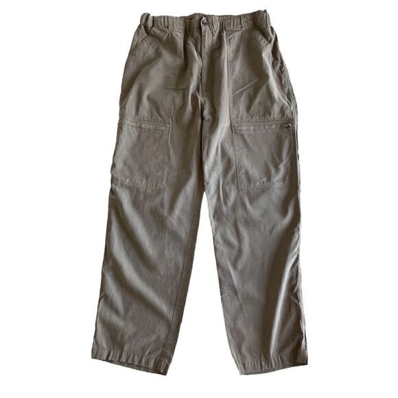 Tori Richard Brown Tan Khaki Neutral Wide Leg Cargo Pants ￼Women’s Size Medium - Picture 2 of 4